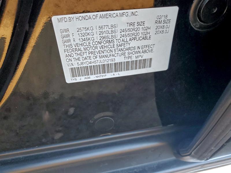 Продажа на аукционе авто 2018 Acura Mdx, vin: 5J8YD4H57JL012193, номер лота: 97435035