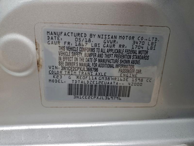 Aukcja sprzedaży 2018 Nissan Versa Note, vin: 3N1CE2CPXJL369796, numer aukcji: 96055555