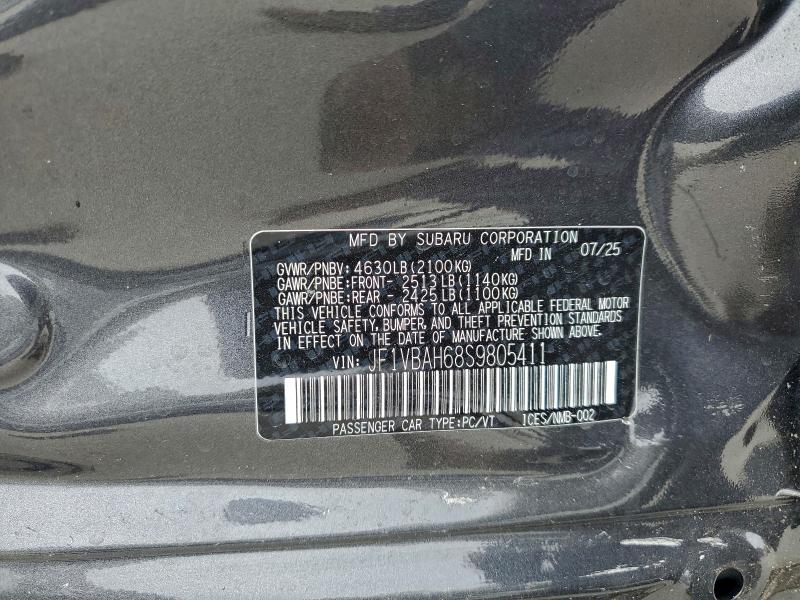 94165775 :رقم المزاد ، JF1VBAH68S9805411 vin ، 2025 Subaru Wrx مزاد بيع