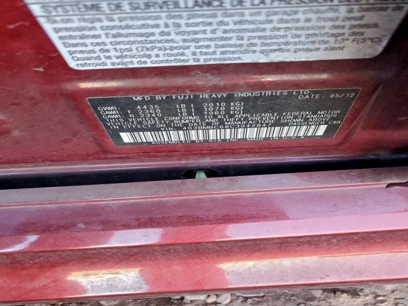 Aukcja sprzedaży 2012 Subaru Legacy, vin: 4S3BMBC68C3042847, numer aukcji: 97050505