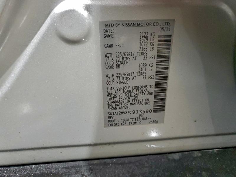 Продаж на аукціоні авто 2015 Nissan Rogue, vin: 5N1AT2MV8FC913590, номер лоту: 95321805