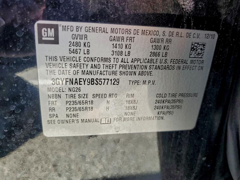 Aukcja sprzedaży 2011 Cadillac Srx, vin: 3GYFNAEY9BS577129, numer aukcji: 94254695