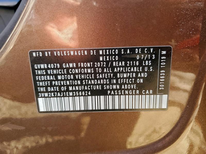 Aukcja sprzedaży 2014 Volkswagen Jetta Base, vin: 3VW2K7AJ1EM356624, numer aukcji: 98758235