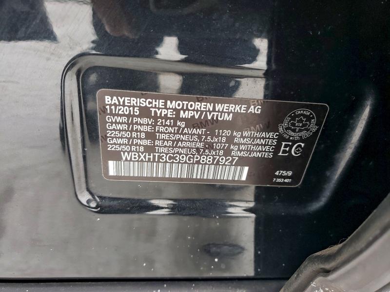 Aukcja sprzedaży 2016 Bmw X1, vin: WBXHT3C39GP887927, numer aukcji: 96893495