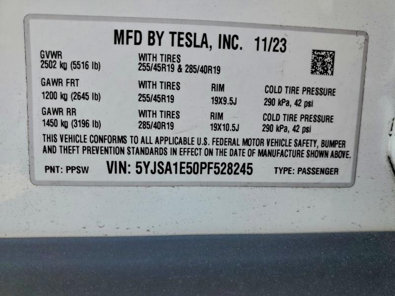 Aukcja sprzedaży 2023 Tesla Model S, vin: 5YJSA1E50PF528245, numer aukcji: 96318225