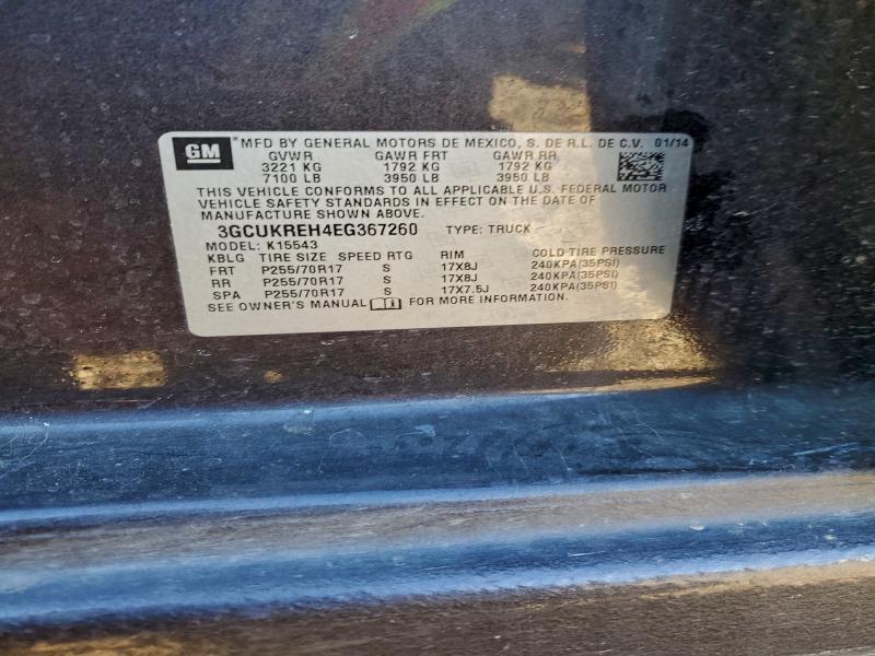 Aukcja sprzedaży 2014 Chevrolet Silverado, vin: 3GCUKREH4EG367260, numer aukcji: 96486855
