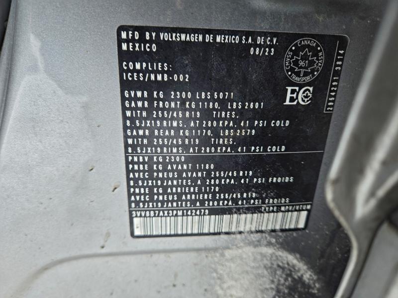 Продаж на аукціоні авто 2023 Volkswagen Tiguan, vin: 3VV8B7AX3PM142479, номер лоту: 96831715
