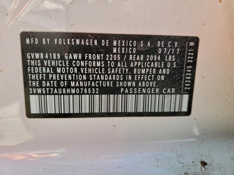 95775995 :رقم المزاد ، 3VW5T7AU8HM076532 vin ، 2017 Volkswagen Gti مزاد بيع