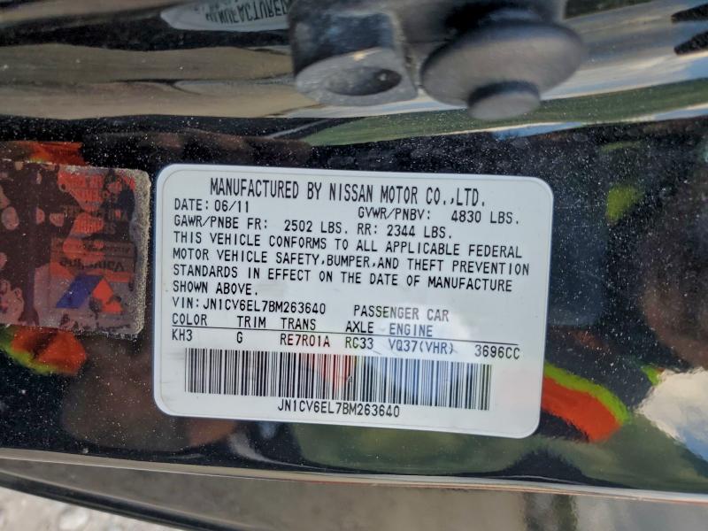 Aukcja sprzedaży 2011 Infiniti G37, vin: JN1CV6EL7BM263640, numer aukcji: 97604095