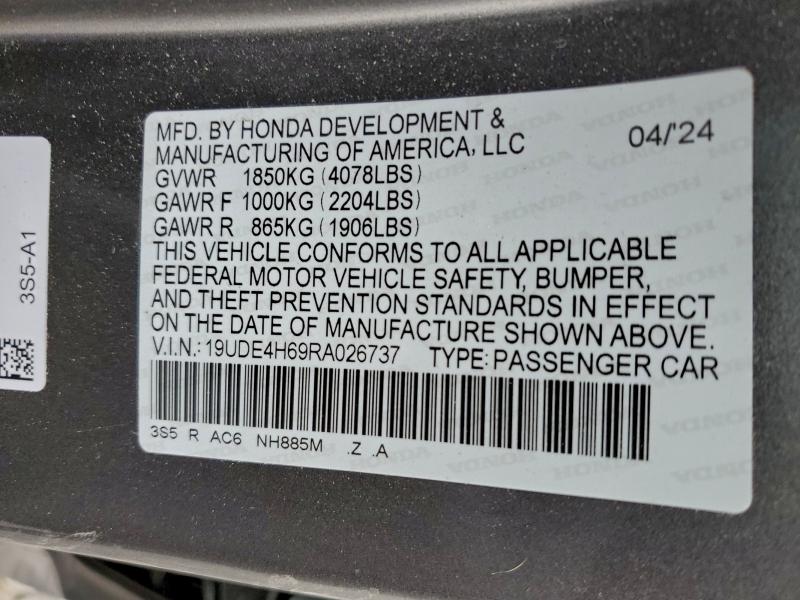 Продажа на аукционе авто 2024 Acura Integra, vin: 19UDE4H69RA026737, номер лота: 98059875