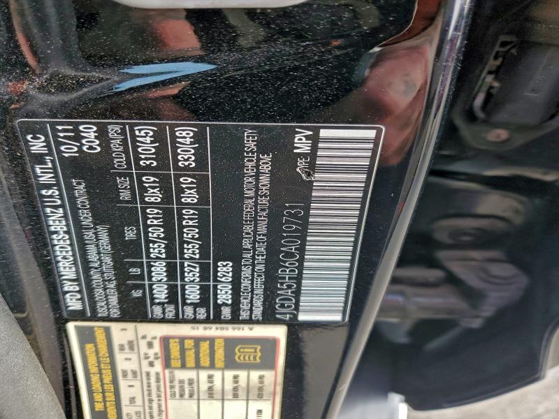 Продажа на аукционе авто 2012 Mercedes-benz Ml 350 4ma, vin: 4JGDA5HB6CA019731, номер лота: 95653045