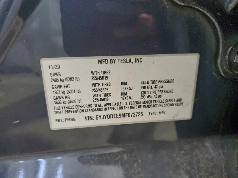 Продаж на аукціоні авто 2021 Tesla Model Y, vin: 5YJYGDEE9MF073725, номер лоту: 94792965