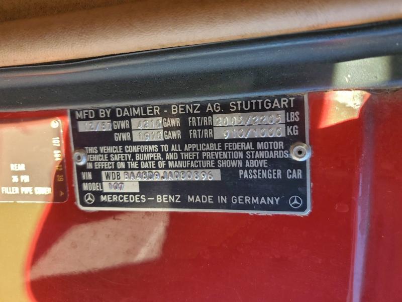 Продажа на аукционе авто 1988 Mercedes-benz 560, vin: WDBBA48D9JA080896, номер лота: 94821335
