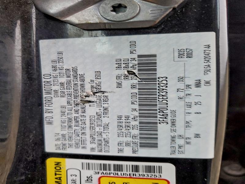 Aukcja sprzedaży 2014 Ford Fusion Se, vin: 3FA6P0LU5ER393253, numer aukcji: 95925695