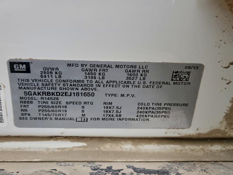 95542335 :رقم المزاد ، 5GAKRBKD2EJ181650 vin ، 2014 Buick Enclave مزاد بيع