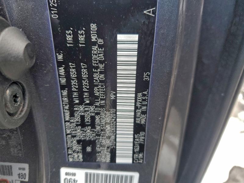 98752055 :رقم المزاد ، 5TDYRKEC6SS242010 vin ، 2025 Toyota Sienna Xle مزاد بيع