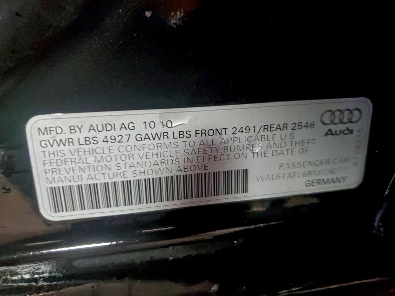 96188055 :رقم المزاد ، WAUFFAFL6BN026072 vin ، 2011 Audi A4 مزاد بيع
