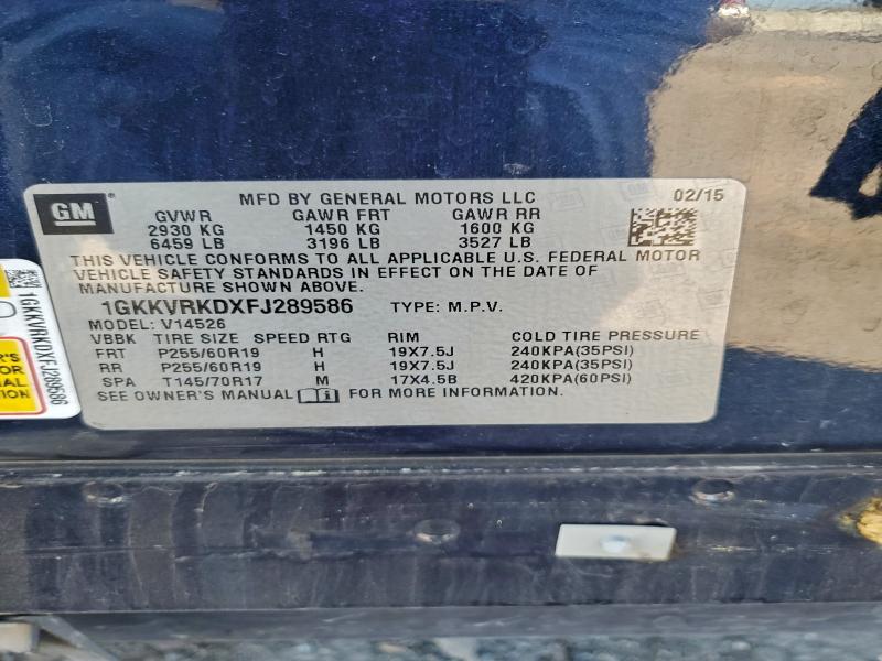 Продаж на аукціоні авто 2015 Gmc Acadia, vin: 1GKKVRKDXFJ289586, номер лоту: 95976655