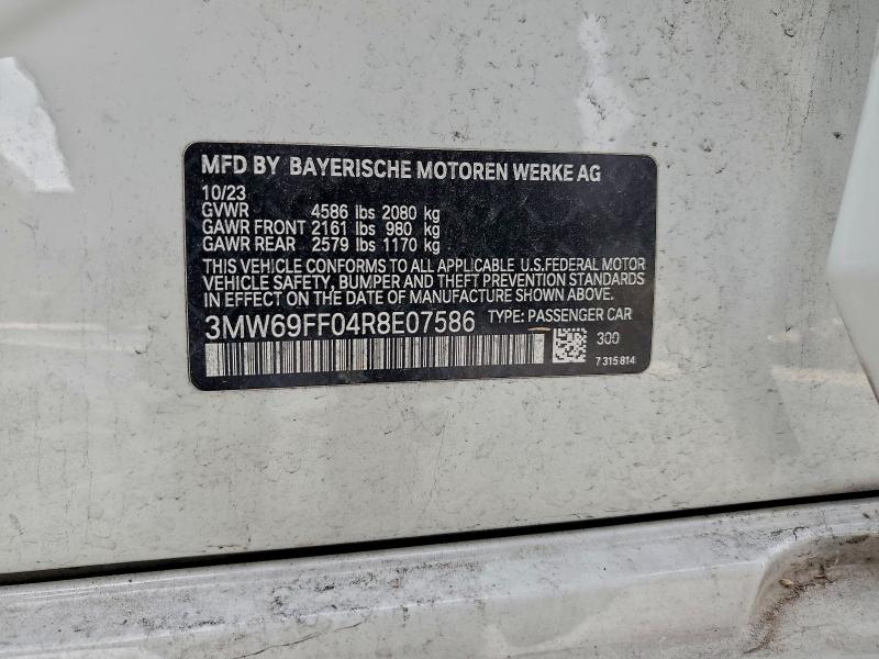 Продаж на аукціоні авто 2024 Bmw Motorrad 330i, vin: 3MW69FF04R8E07586, номер лоту: 97214365
