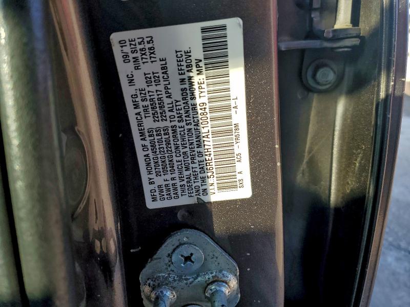 2010 Honda Cr-v მანქანა იყიდება აუქციონზე, vin: 5J6RE4H77AL100849, აუქციონის ნომერი: 96580615