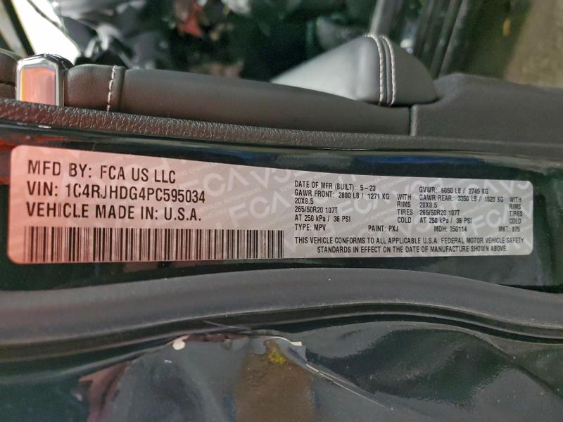 94103145 :رقم المزاد ، 1C4RJHDG4PC595034 vin ، 2023 Jeep Grand Cherokee مزاد بيع