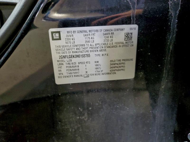 Aukcja sprzedaży 2017 Chevrolet Equinox, vin: 2GNFLGEK0H6193765, numer aukcji: 90902835
