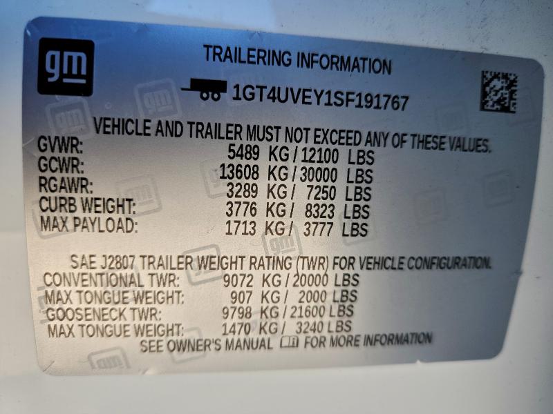 Продаж на аукціоні авто 2025 Gmc Sierra K35, vin: 1GT4UVEY1SF191767, номер лоту: 96537055