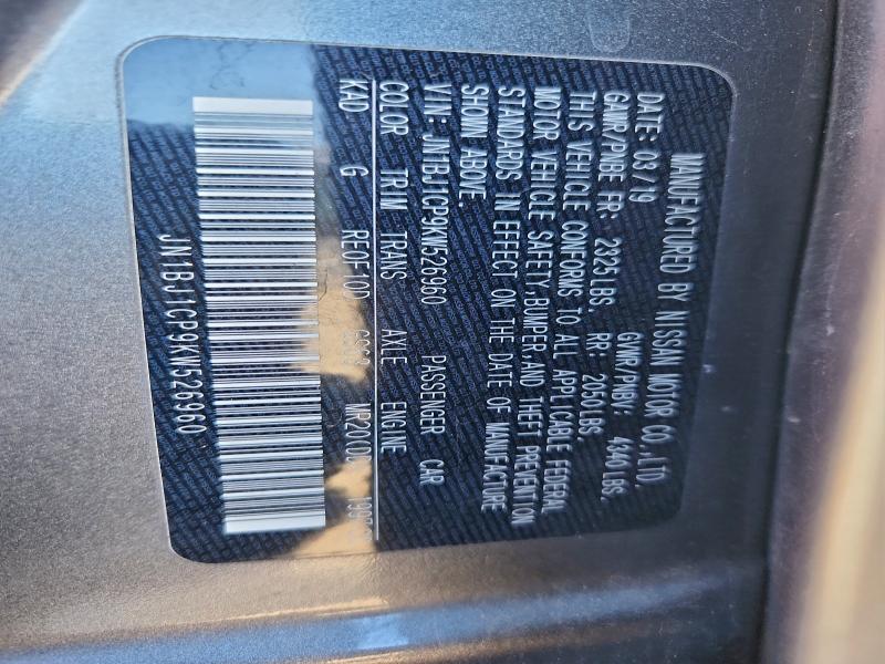 Aukcja sprzedaży 2019 Nissan Rogue Spor, vin: JN1BJ1CP9KW526960, numer aukcji: 98781355