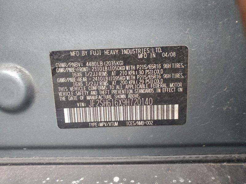Продажа на аукционе авто 2009 Subaru Forester 2, vin: JF2SH616X9H720140, номер лота: 95915015
