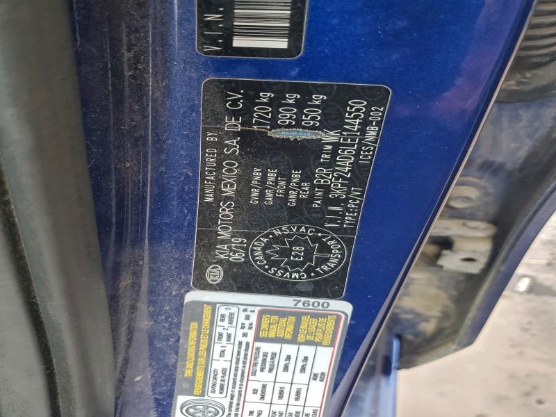 Продажа на аукционе авто 2020 Kia Forte Fe, vin: 3KPF24AD6LE144550, номер лота: 95066485