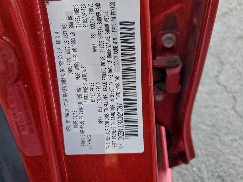 Aukcja sprzedaży 2018 Mazda 3, vin: 3MZBN1L32JM210861, numer aukcji: 93041155