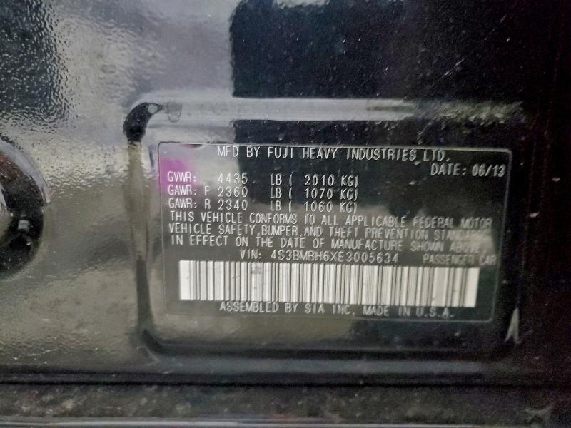 2014 Subaru Legacy მანქანა იყიდება აუქციონზე, vin: 4S3BMBH6XE3005634, აუქციონის ნომერი: 96322145