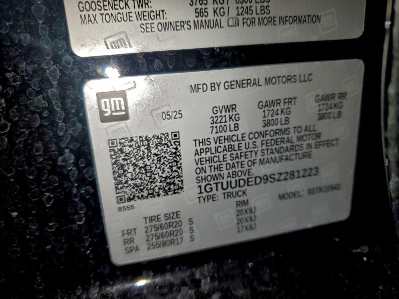 Aukcja sprzedaży 2025 Gmc Sierra, vin: 1GTUUDED9SZ281223, numer aukcji: 96034605