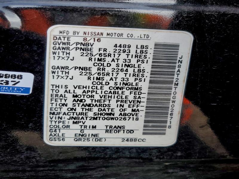 Продаж на аукціоні авто 2016 Nissan Rogue, vin: JN8AT2MT0GW026718, номер лоту: 96848205