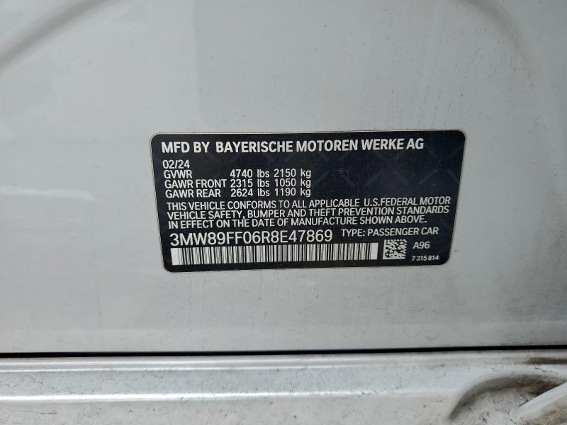 Aukcja sprzedaży 2024 Bmw 330xi, vin: 3MW89FF06R8E47869, numer aukcji: 94983045