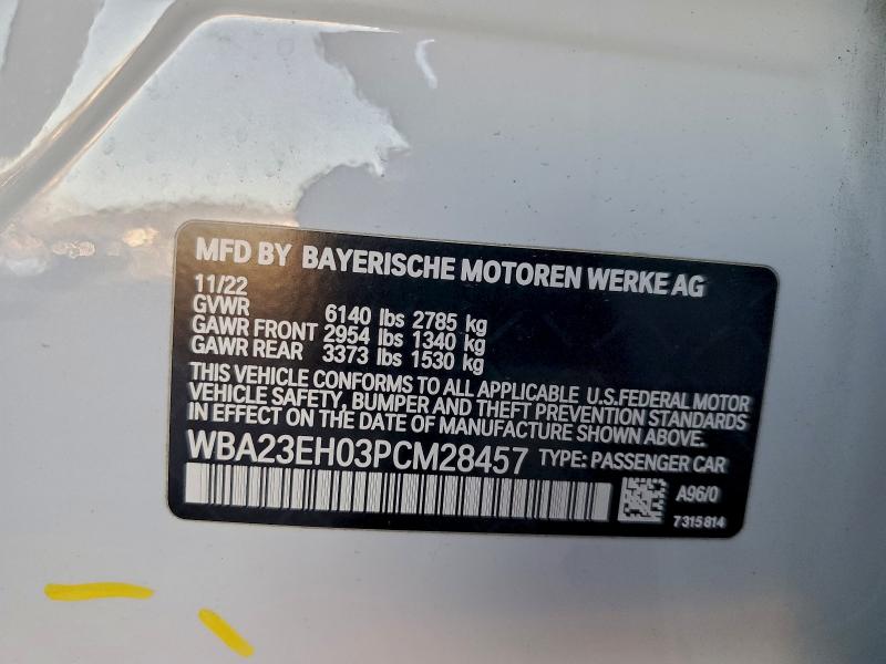 95662085 :رقم المزاد ، WBA23EH03PCM28457 vin ، 2023 Bmw 740 مزاد بيع