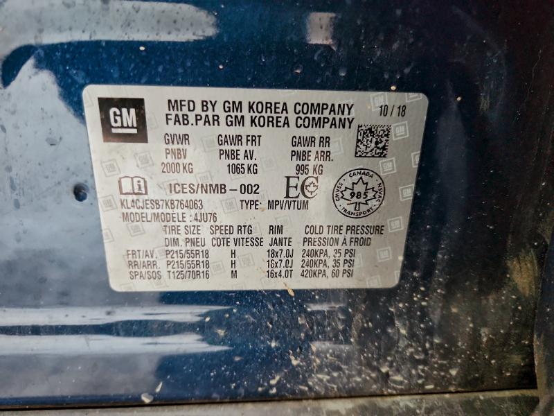 Aukcja sprzedaży 2019 Buick Encore Pre, vin: KL4CJESB7KB764063, numer aukcji: 95180345