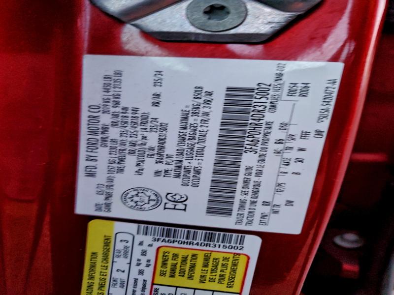97089655 :رقم المزاد ، 3FA6P0HR4DR315002 vin ، 2013 Ford Fusion مزاد بيع