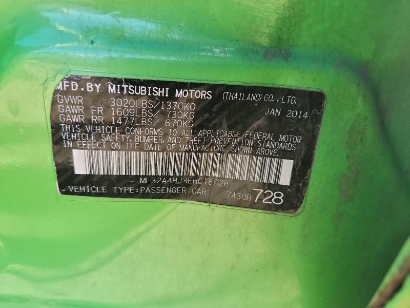Aukcja sprzedaży 2014 Mitsubishi Mirage, vin: ML32A4HJ3EH018028, numer aukcji: 97560995