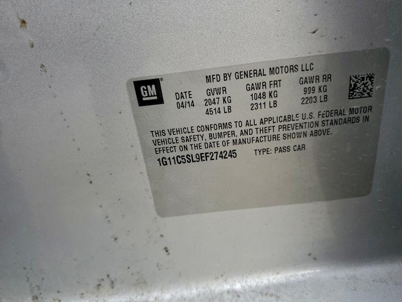 Продаж на аукціоні авто 2014 Chevrolet Malibu, vin: 1G11C5SL9EF274245, номер лоту: 94268825