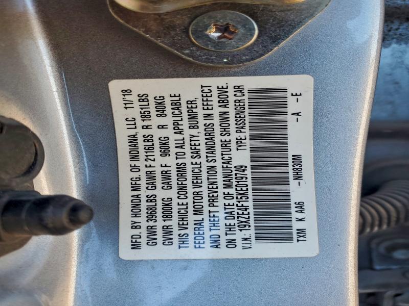 Продажа на аукционе авто 2019 Honda Insight Lx, vin: 19XZE4F15KE019749, номер лота: 95419415