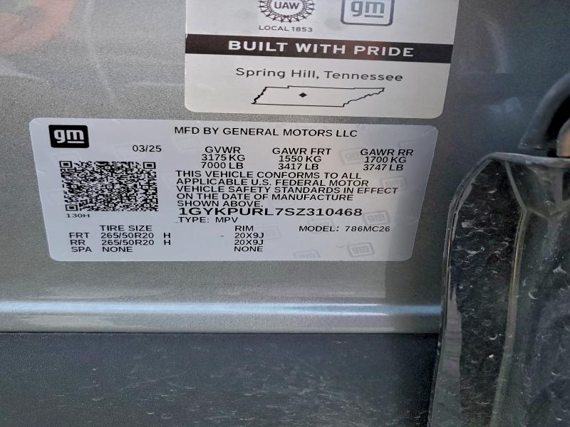 96201805 :رقم المزاد ، 1GYKPURL7SZ310468 vin ، 2025 Cadillac Lyriq مزاد بيع