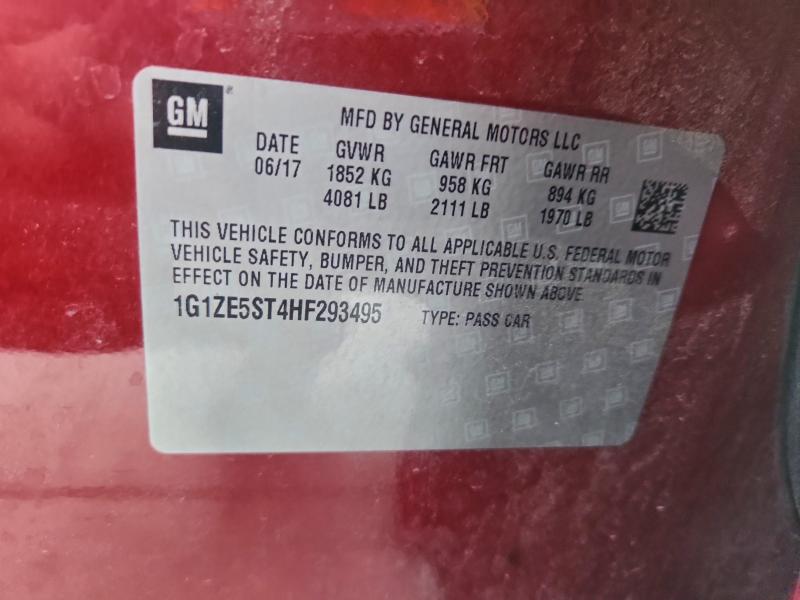 Продаж на аукціоні авто 2017 Chevrolet Malibu, vin: 1G1ZE5ST4HF293495, номер лоту: 95509165