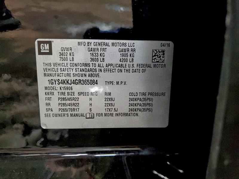 Продаж на аукціоні авто 2016 Cadillac Escalade, vin: 1GYS4KKJ4GR365084, номер лоту: 97119795