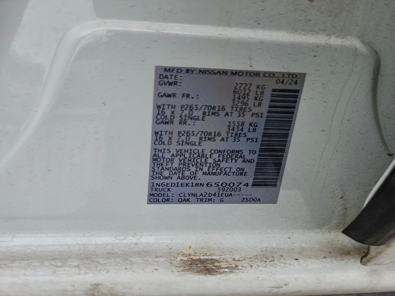 94932665 :رقم المزاد ، 1N6ED1EK1RN650074 vin ، 2024 Nissan Frontier مزاد بيع