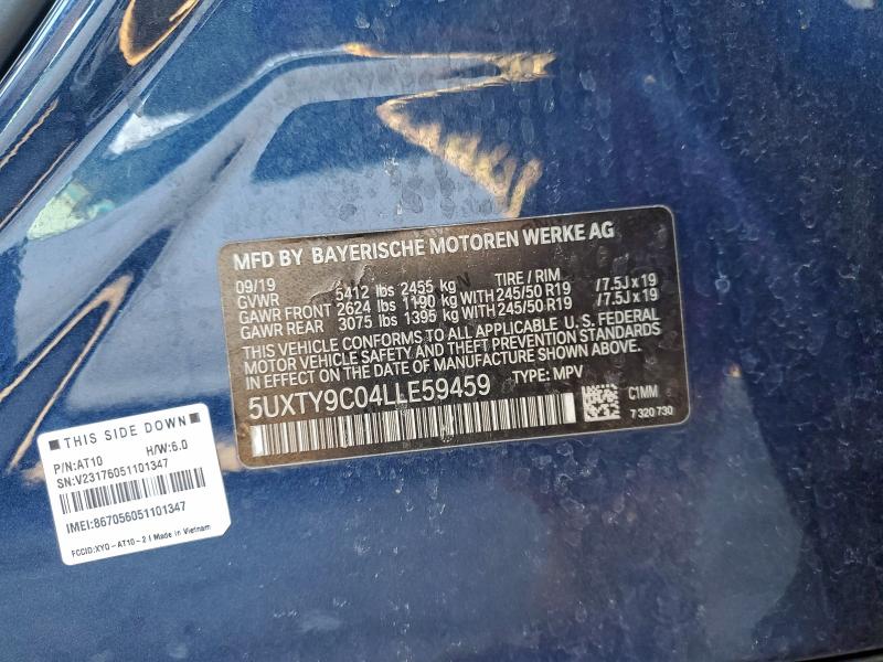 Продаж на аукціоні авто 2020 Bmw X3, vin: 5UXTY9C04LLE59459, номер лоту: 97812225