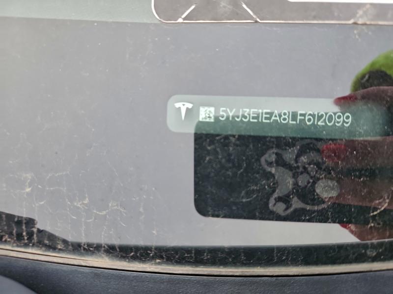 96576085 :رقم المزاد ، 5YJ3E1EA8LF612099 vin ، 2020 Tesla Model 3 مزاد بيع
