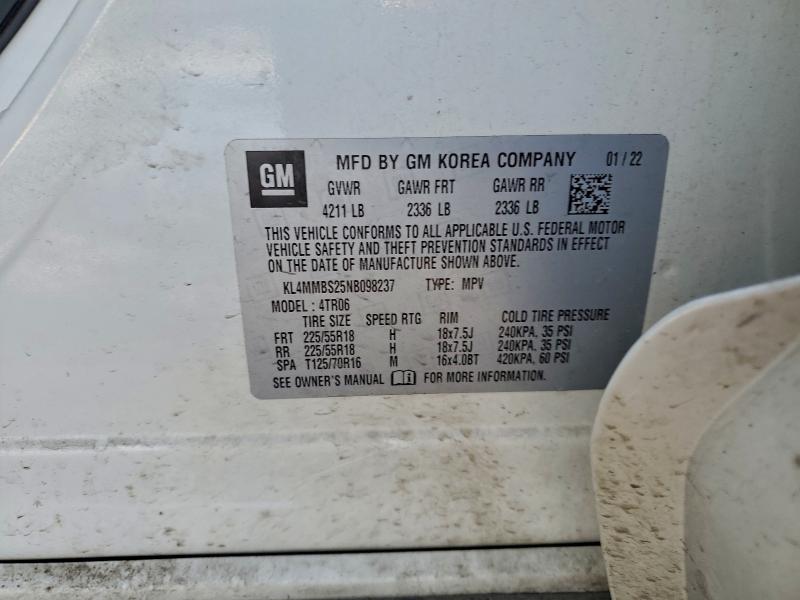 Продаж на аукціоні авто 2022 Buick Encore Gx, vin: KL4MMBS25NB098237, номер лоту: 95393885