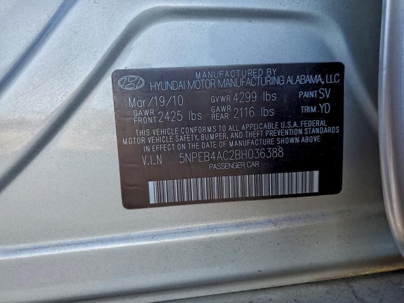 Продажа на аукционе авто 2011 Hyundai Sonata Gls, vin: 5NPEB4AC2BH036388, номер лота: 99101965