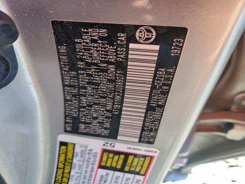 Aukcja sprzedaży 2018 Toyota Camry, vin: 4T1B11HK2JU089271, numer aukcji: 96541825